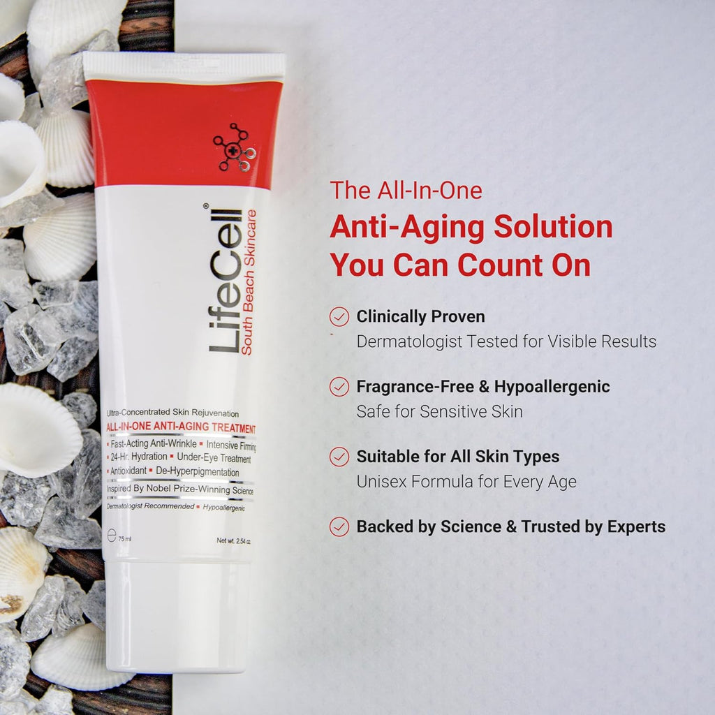 All In One Anti-Aging Cream – Reduces Wrinkles, Fine Lines, Dark Circles & Sun Damage (2.54oz)
